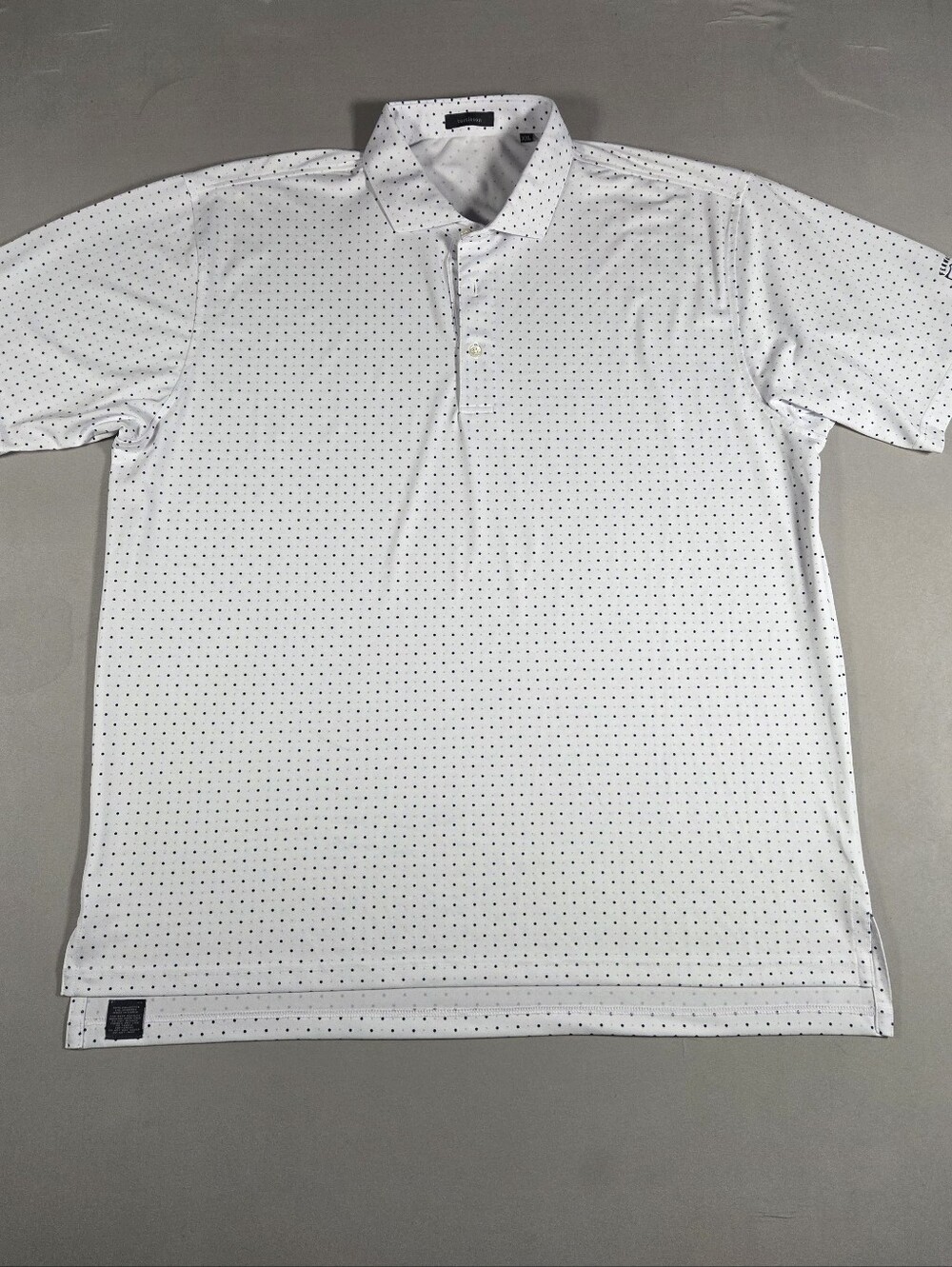 Turtleson Men's White Performance Polo with Micro Dot Print Size XXL